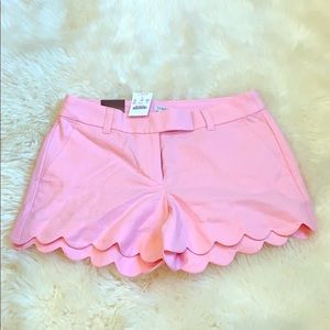 NWT J Crew scallop shorts - pink, size 0
